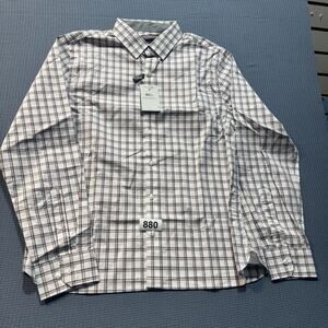 Van Heusen Men's Regular Fit Button Down Collar Dress Shirt Sz L Brand New